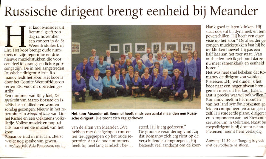 "De Gelderlander" - Betuwe-editie 12.11.2010