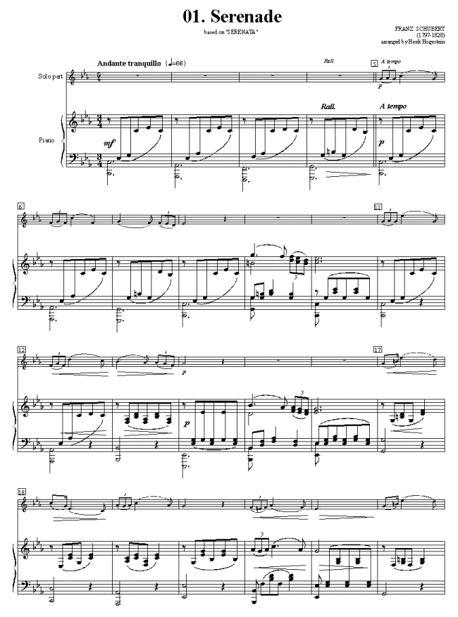 Classical Solos / Serenade / 1st page
